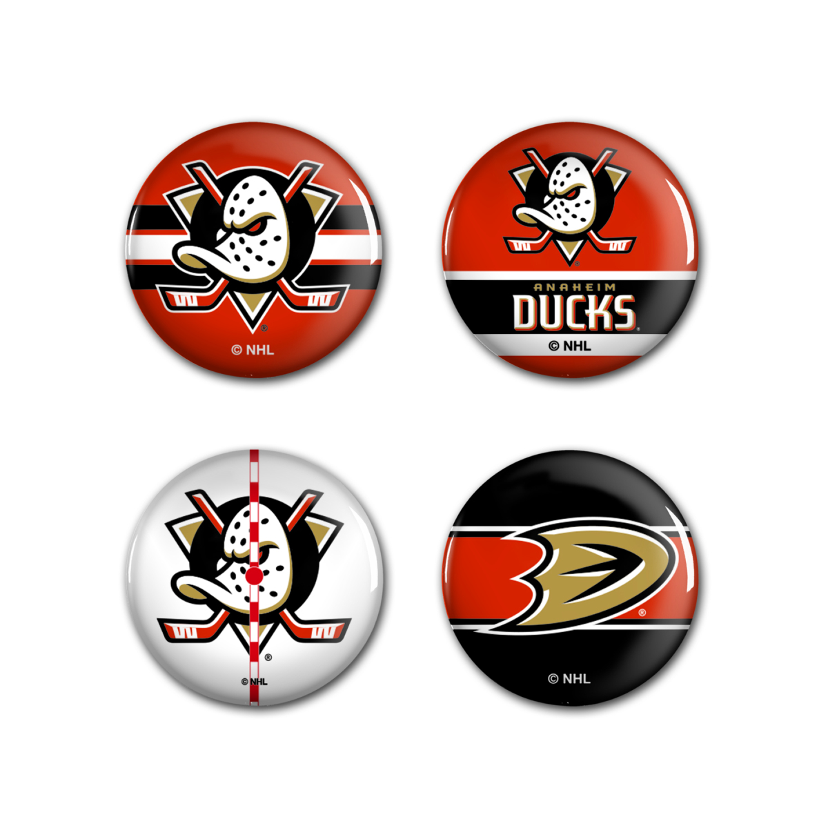 Anaheim Ducks placka Button 4 Pack