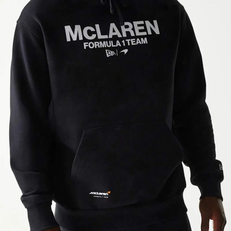 Mclaren Honda pánská mikina s kapucí NE wordmark balck F1 Team 2025