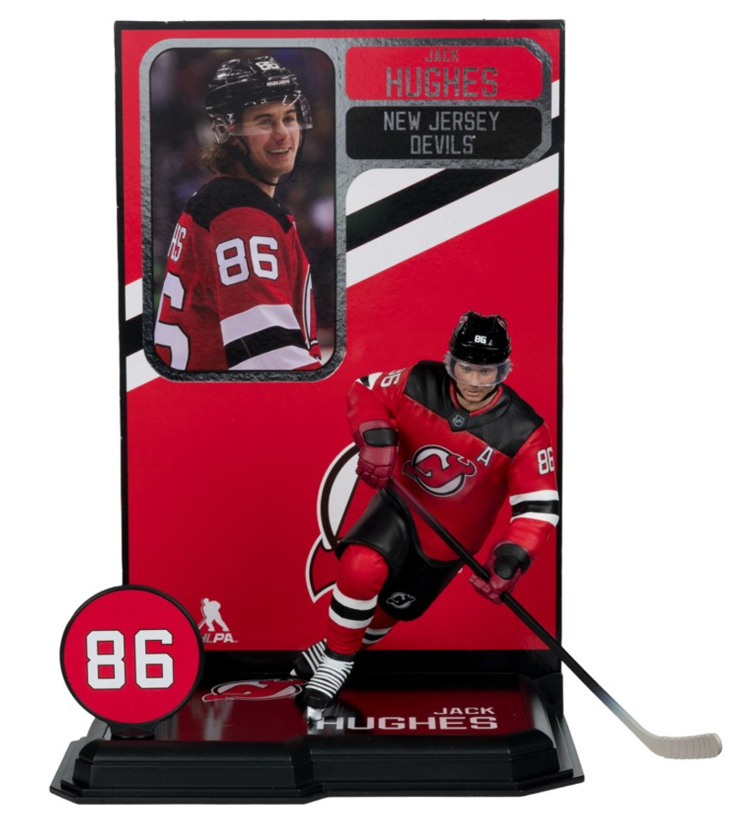 New Jersey Devils figurka Jack Hughes #7 SportsPicks Black Jersey
