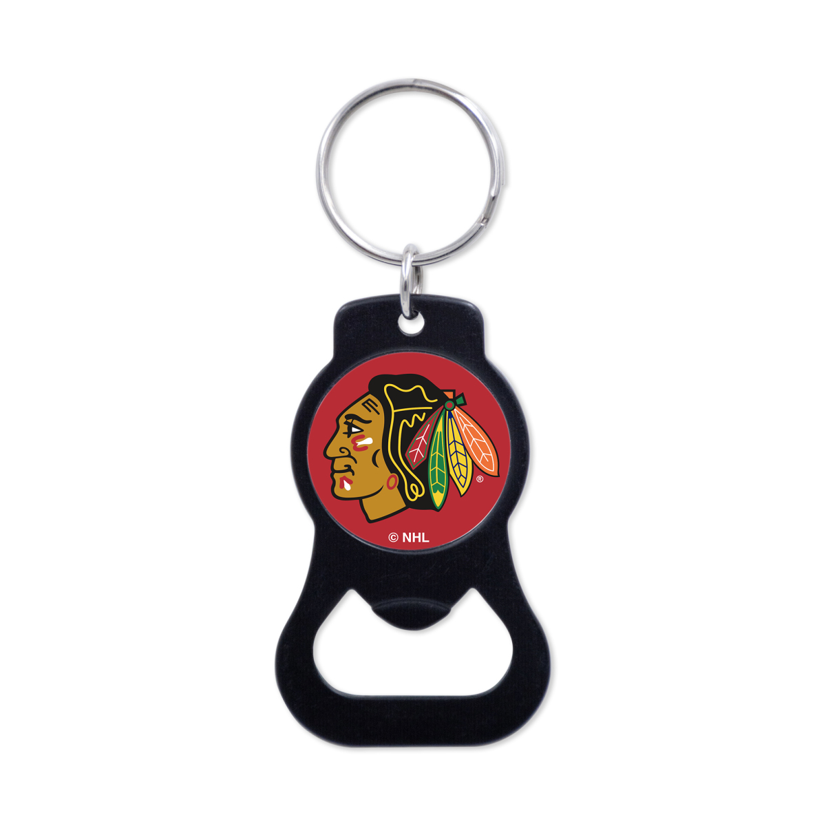 Chicago Blackhawks přívěšek s otvírakem Black Ring
