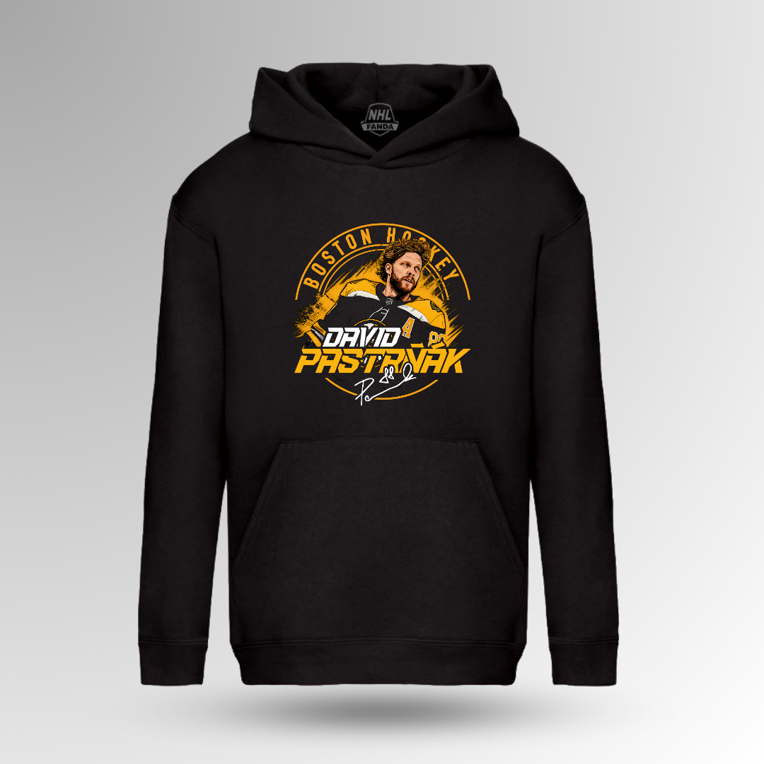 Boston Bruins pánská mikina s kapucí David Pastrňák #88 Town Exclusive Collection