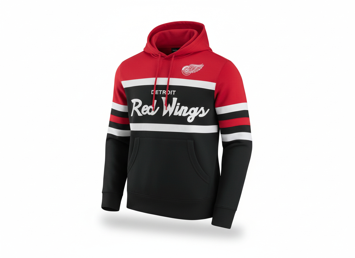 Detroit Red Wings pánská mikina s kapucí Head Coach Hoodie Current Logo black