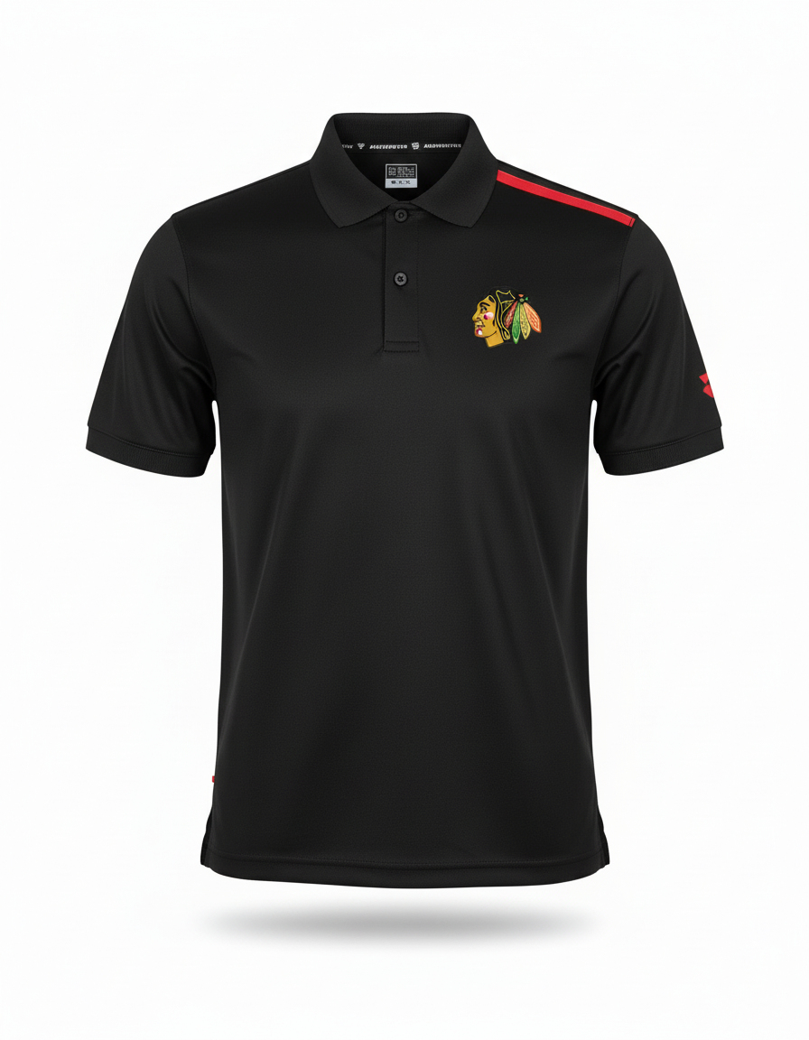 Chicago Blackhawks pánské polo tričko Authentic Rinkside Performance black