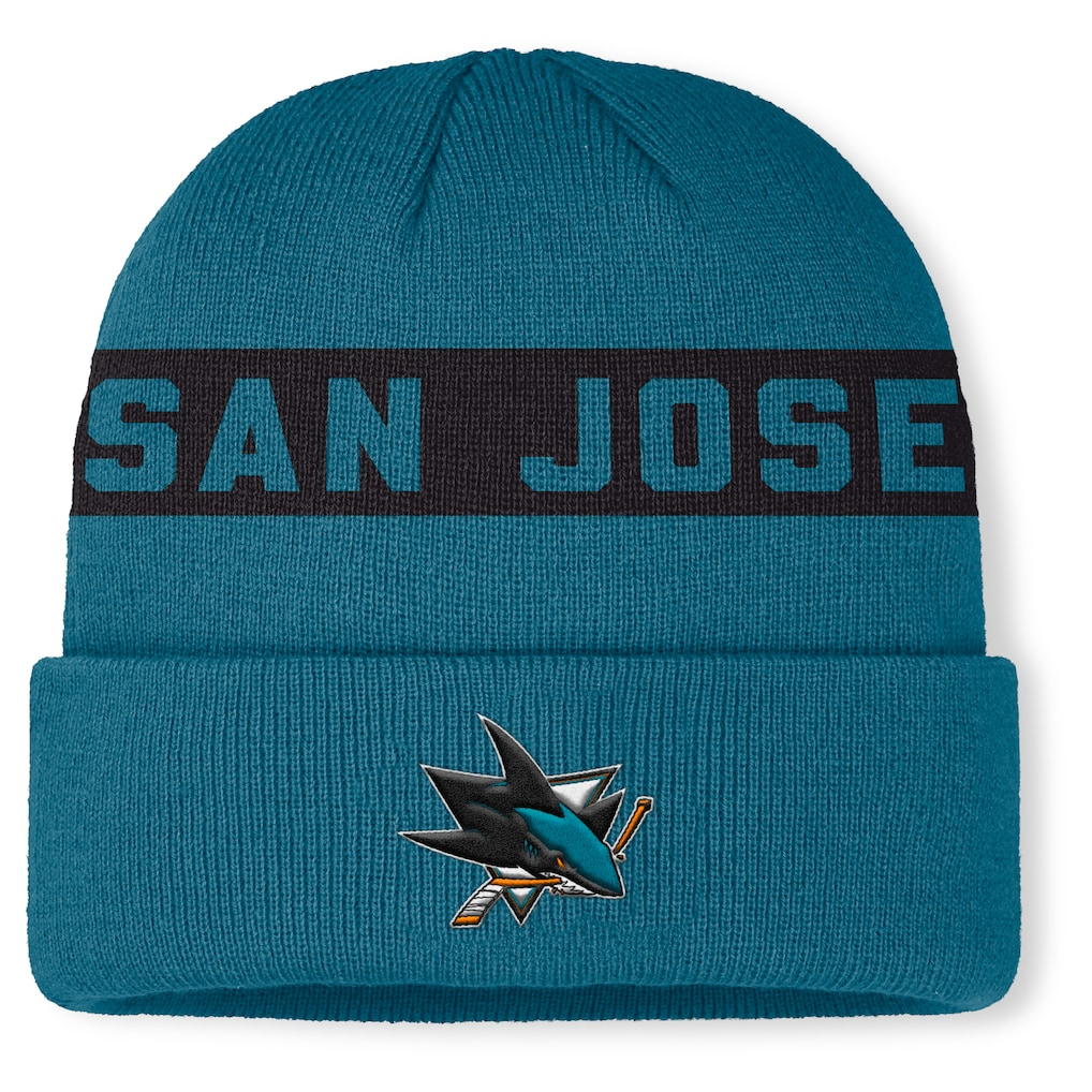 San Jose Sharks zimní čepice Authentic Pro A/Cap Cuffed inscription