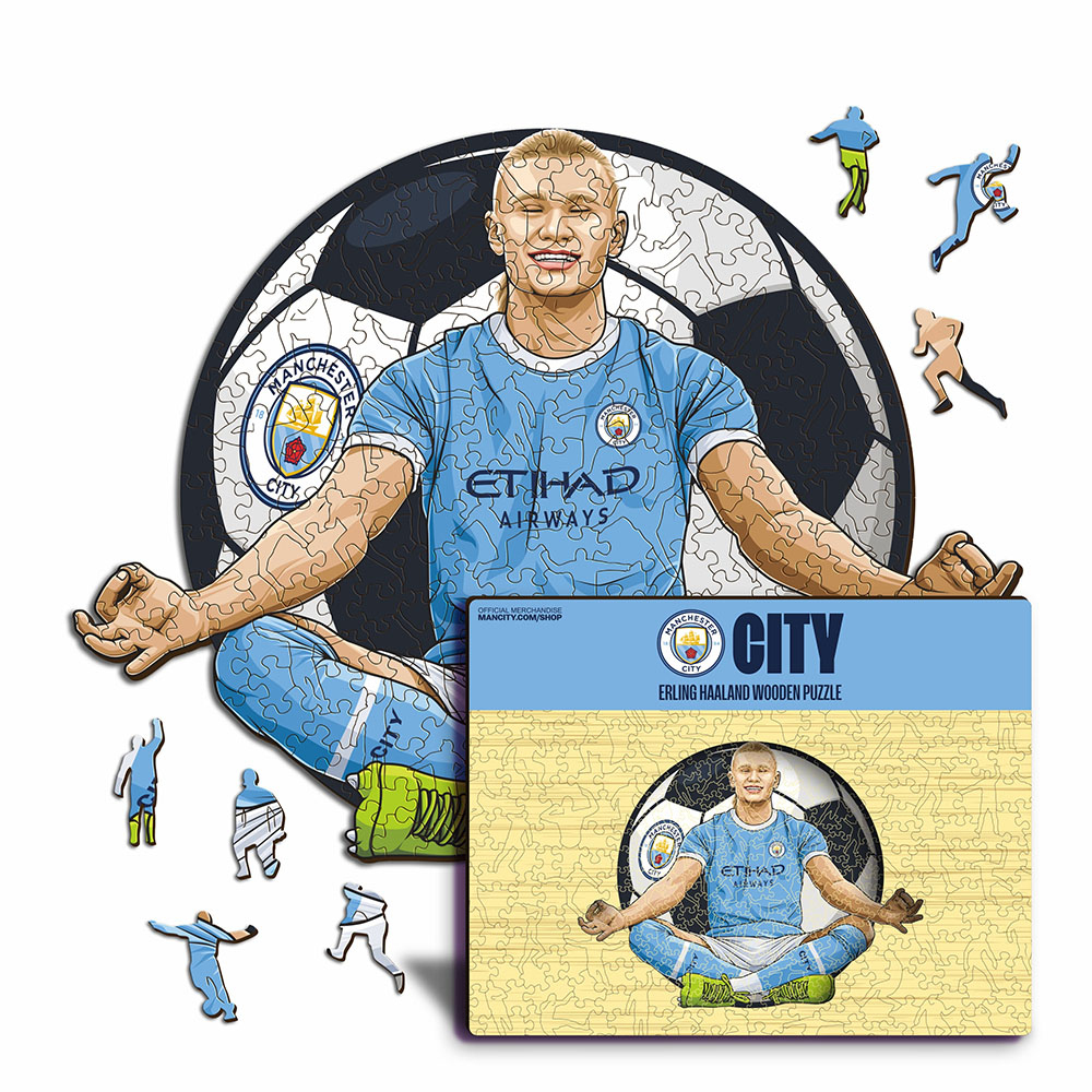 Manchester City dřevěné puzzle Haaland NEW 150 pcs
