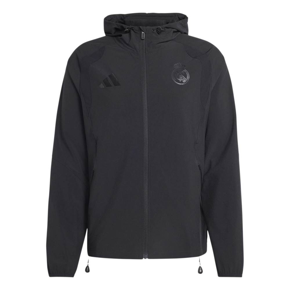 Real Madrid pánská bunda s kapucí Travel Windbreaker black