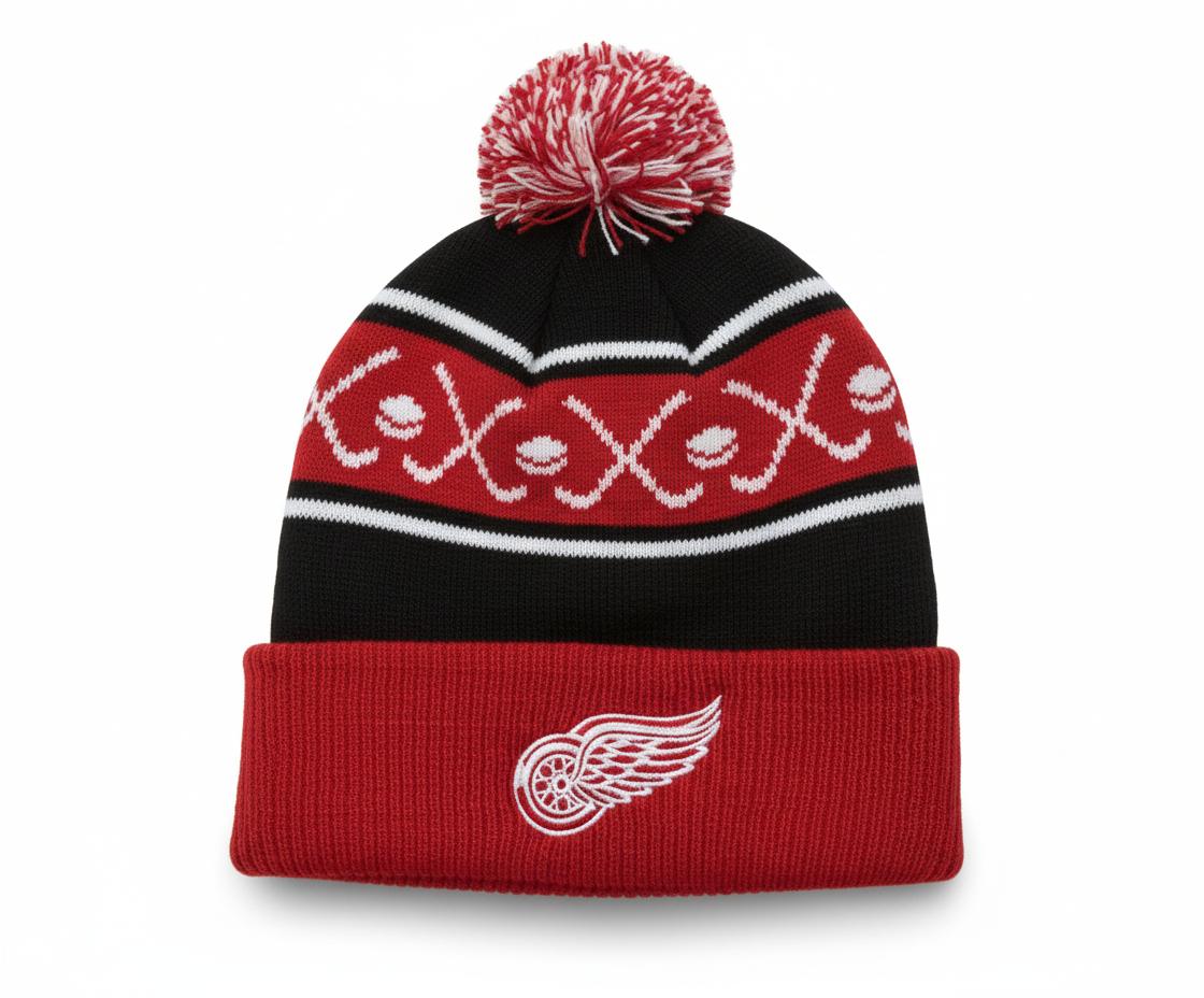 Detroit Red Wings dětská zimní čepice Face-Off Cuff Pom