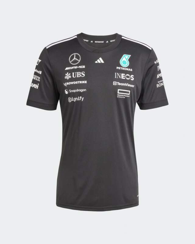 Mercedes AMG Petronas pánské tričko black official Teamline Replica F1 Team 2025