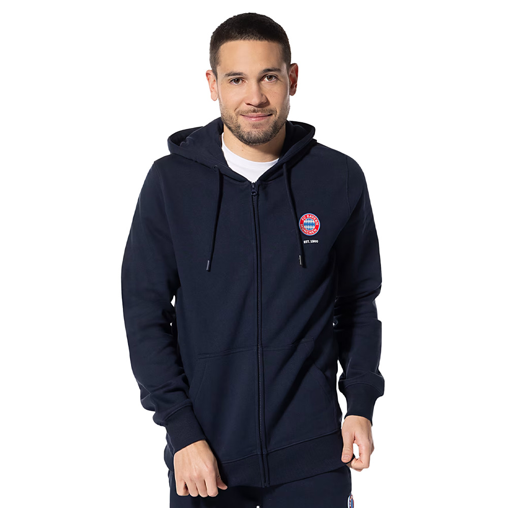 Bayern Mnichov pánská mikina s kapucí Hooded Zip navy