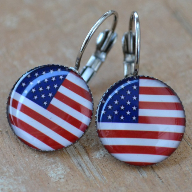 Hokejové reprezentace náušnice Flag USA