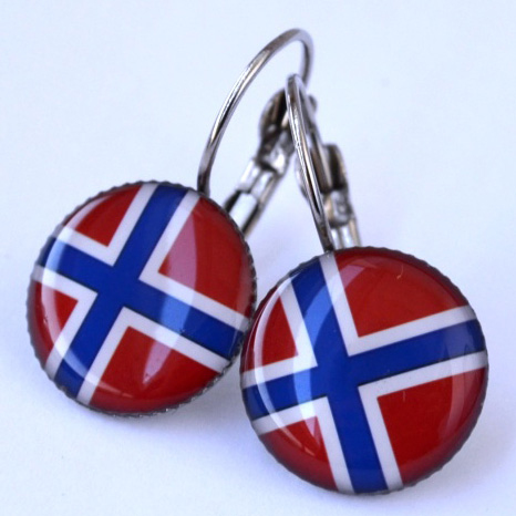 Hokejové reprezentace náušnice Flag Norway