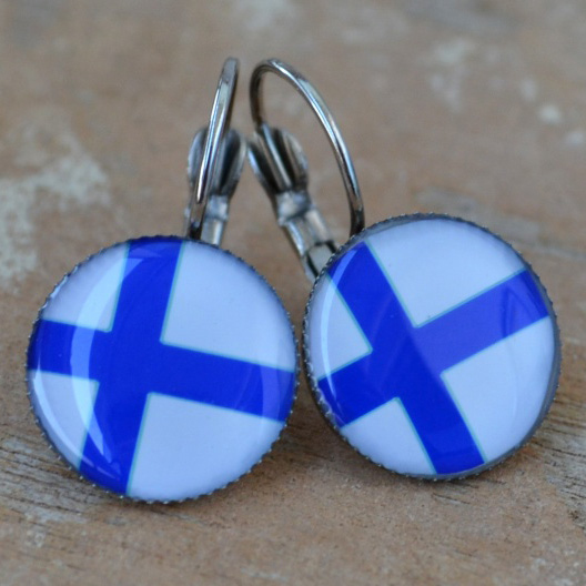 Hokejové reprezentace náušnice Flag Finland