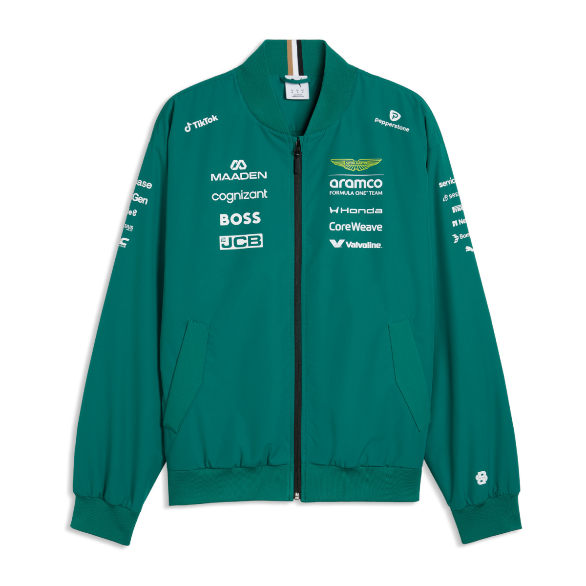 Aston Martin pánská bunda Bomber green official Teamline Replica F1 Team 2026