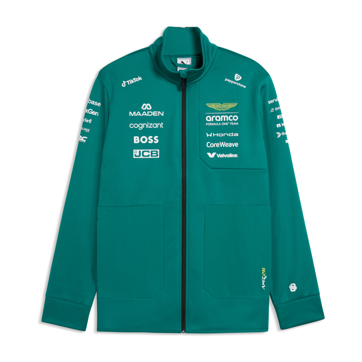 Aston Martin pánská bunda softshell green official Teamline Replica F1 Team 2026