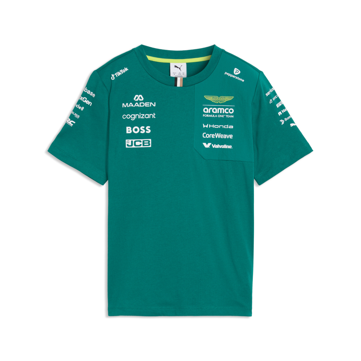 Aston Martin dětské tričko green official Teamline Replica F1 Team 2026