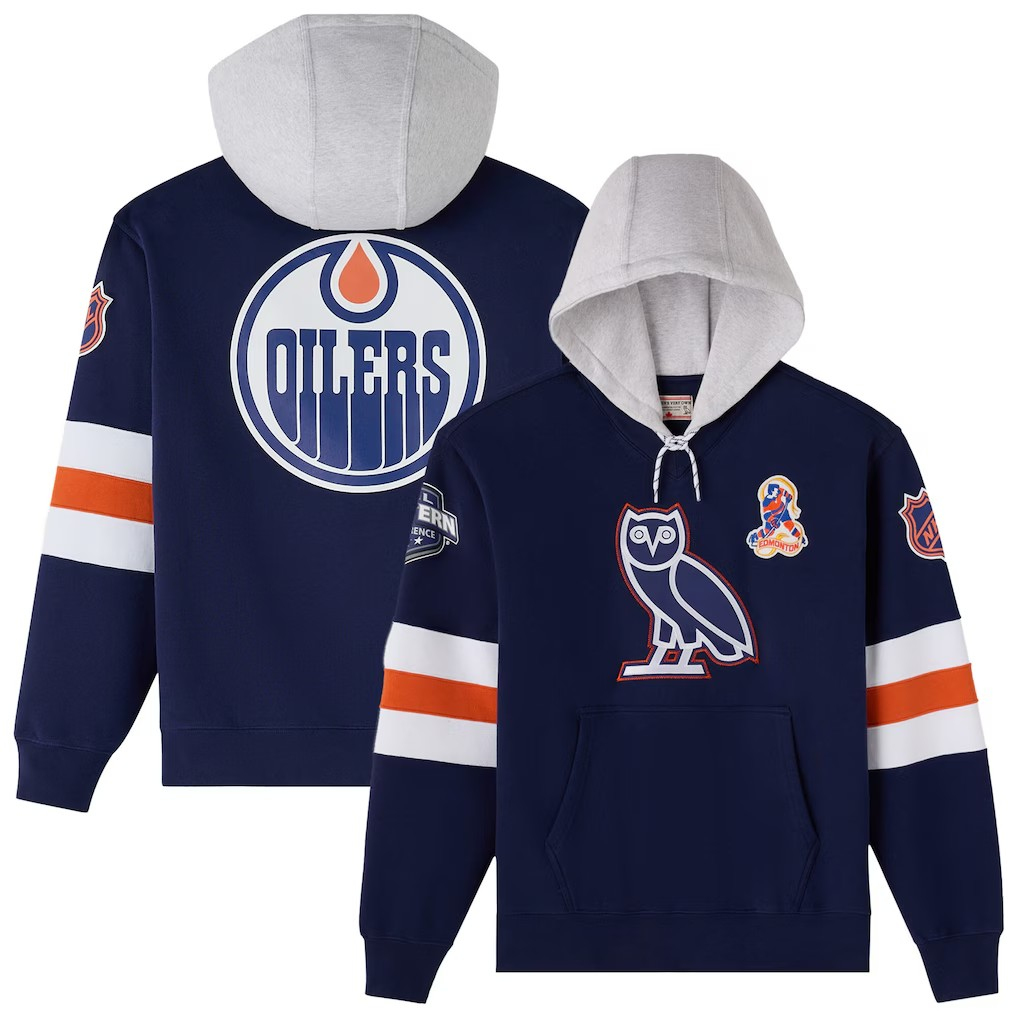Edmonton Oilers pánská mikina s kapucí OVO navy