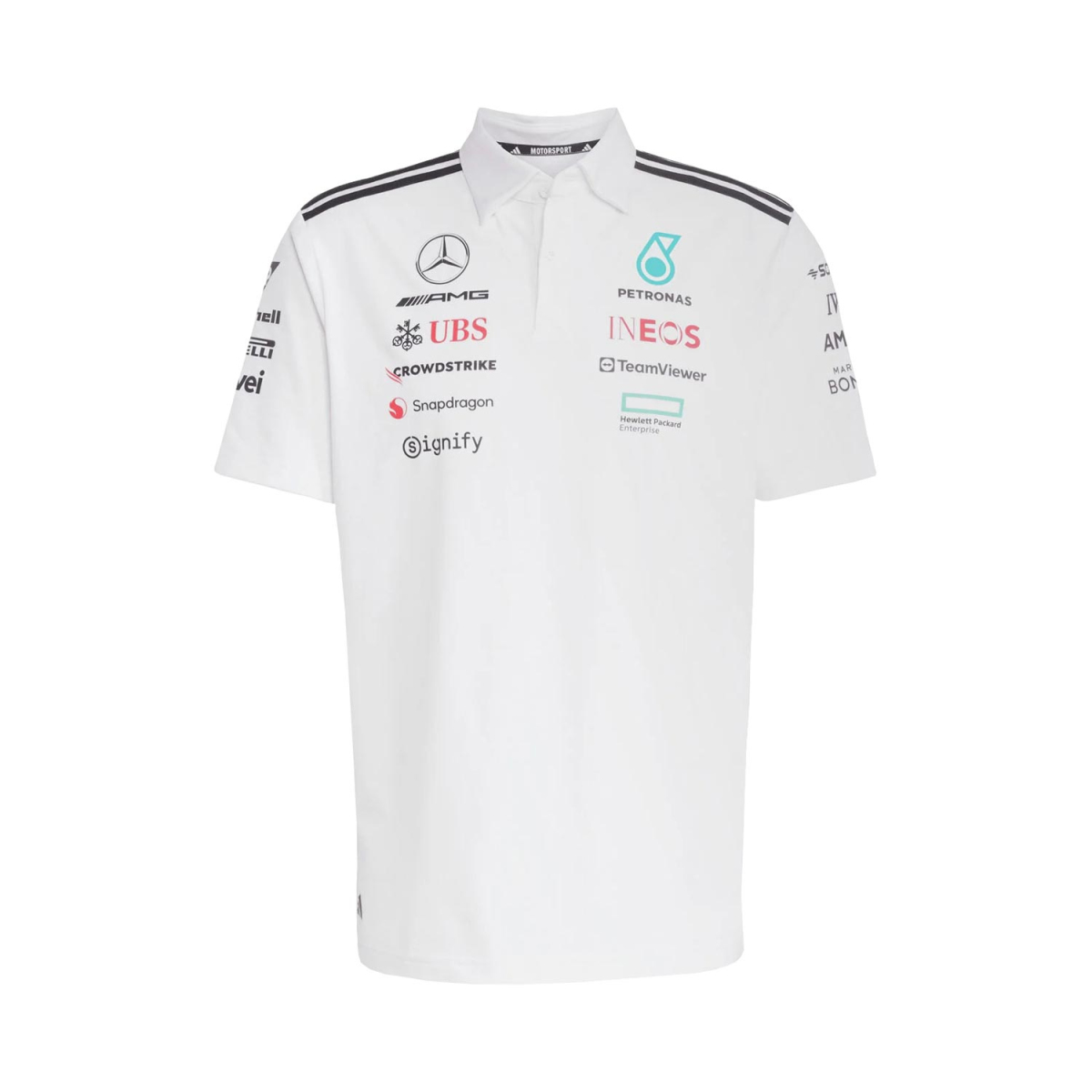 Mercedes AMG Petronas pánské polo tričko white official Teamline Replica F1 Team 2025