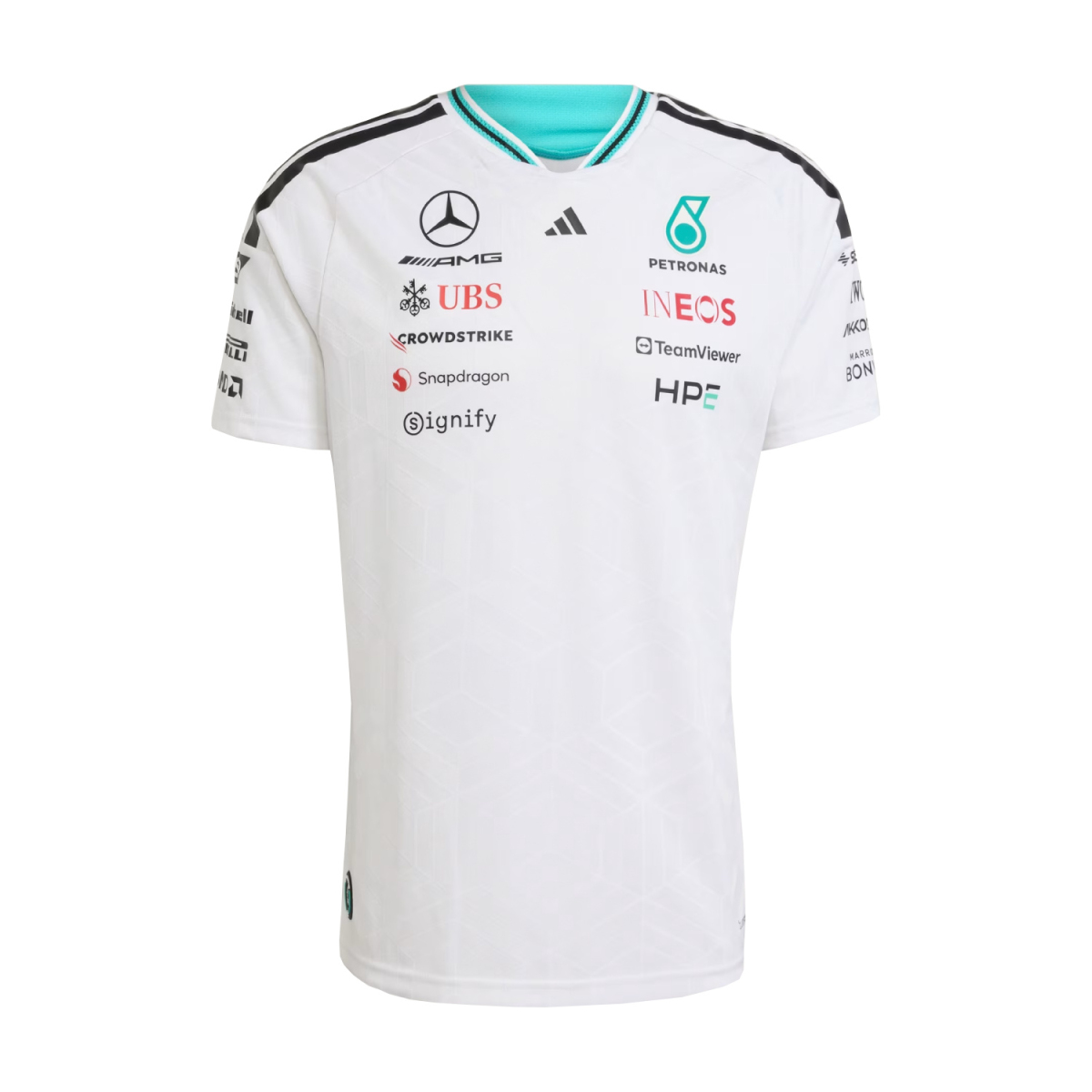 Mercedes AMG Petronas pánské tričko white official Teamline Replica F1 Team 2026