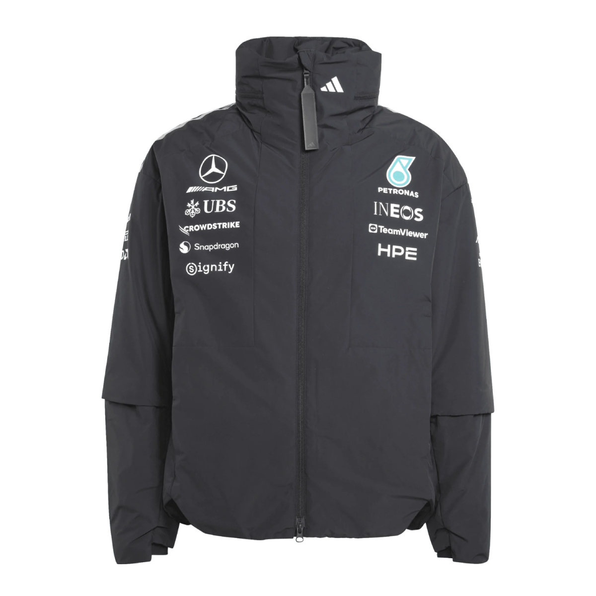 Mercedes AMG Petronas pánská bunda s kapucí Rain black F1 Team 2026