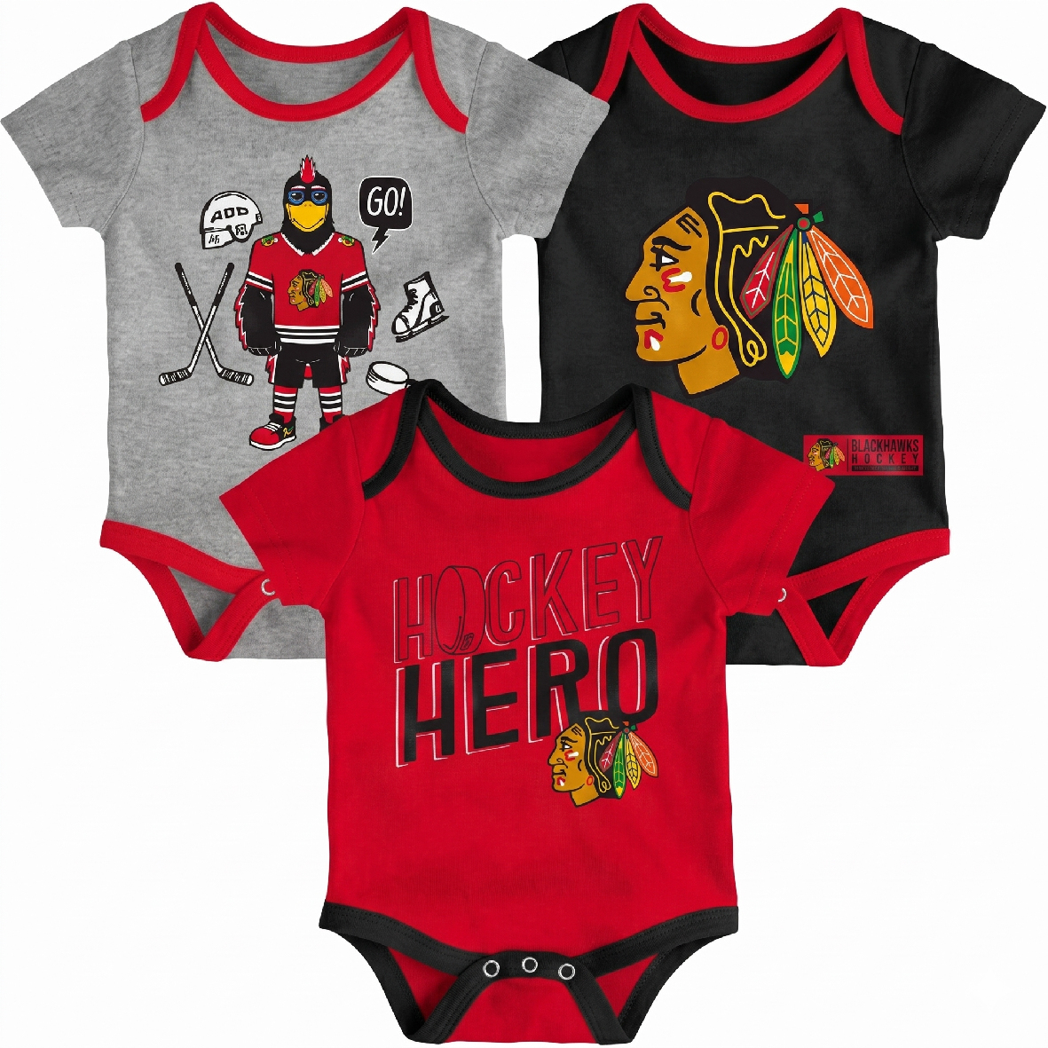 Chicago Blackhawks dětské body 3 pcs Triple Clappers Creeper