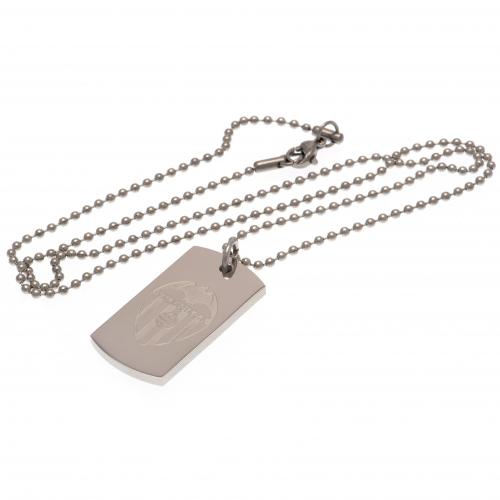 Valencia CF řetízek na krk se psí známkou Engraved Dog Tag & Chain