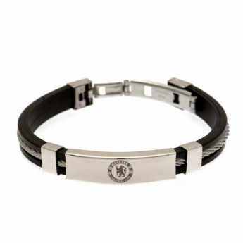 FC Chelsea silikonový náramek Silver Inlay Silicone Bracelet