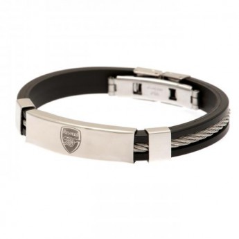 FC Arsenal silikonový náramek Silver Inlay Silicone Bracelet