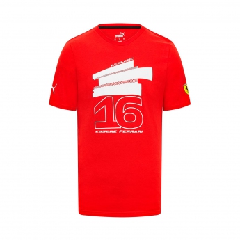 2023 Ferrari F1 Mens Leclerc Driver T-shirt Red