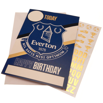 FC Everton narozeninové přání se samolepkami Have a fantastic Birthday