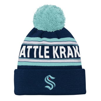 Seattle Kraken dětská zimní čepice Jacquard Cuffed Knit With Pom