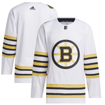 Boston Bruins hokejový dres adidas White 100th Anniversary Primegreen Authentic Jersey