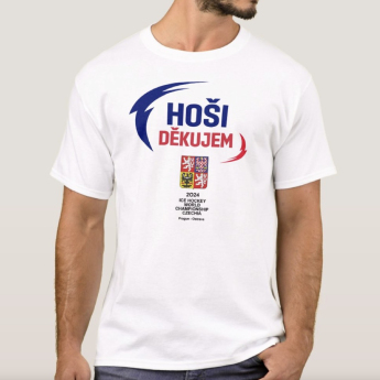 Hokejové reprezentace pánské tričko HOŠI DĚKUJEM Ice Hockey World Championship Czechia MS 2024 White