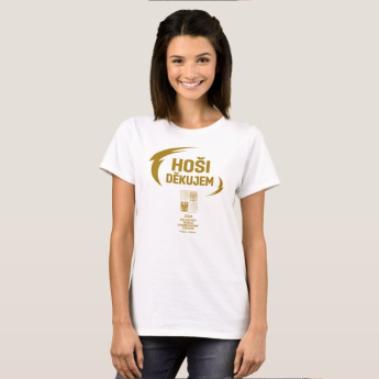 Hokejové reprezentace dámské tričko HOŠI DĚKUJEM Ice Hockey World Championship Czechia MS 2024 GOLD EDITION White