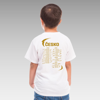 Hokejové reprezentace dětské tričko HOŠI DĚKUJEM Ice Hockey World Championship Czechia MS 2024 GOLD EDITION White