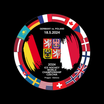 Hokejové reprezentace puk Ice Hockey World Championship Czechia MS 2024 Dueling 18.5.2024 Germany vs. Poland