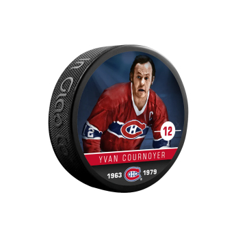 Montreal Canadiens puk Yvan Cournoyer #19 Souvenir Collector Hockey Puck