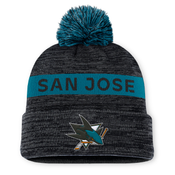 San Jose Sharks zimní čepice Authentic Pro Rink Beanie Cuff With POM