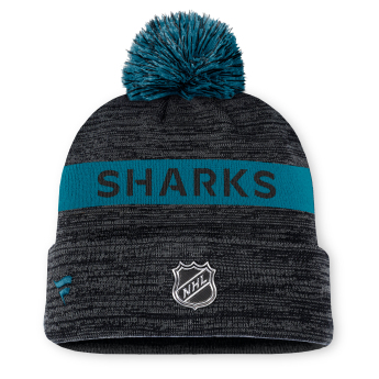 San Jose Sharks zimní čepice Authentic Pro Rink Beanie Cuff With POM