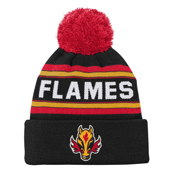 Calgary Flames dětská zimní čepice 3Rd Jersey Jacquard Cuff Pom