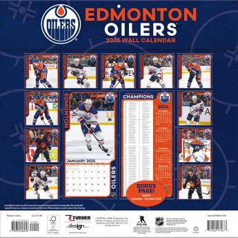 Edmonton Oilers kalendář 2025 Wall Calendar
