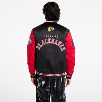 Chicago Blackhawks pánská bunda Primetime Heavyweight Satin Jacket Current Logo
