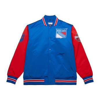 New York Rangers pánská bunda Primetime Heavyweight Satin Jacket Current Logo