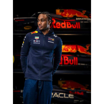 Red Bull Racing pánská mikina s kapucí official Teamline Replica zip navy F1 Team 2025