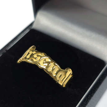 FC Arsenal prsten 18ct Gold Plated on Silver Text Ring - S