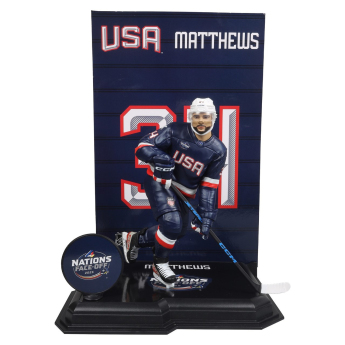Hokejové reprezentace figurka Auston Matthews #34  Face-Off Team USA 7” Figure SportsPicks