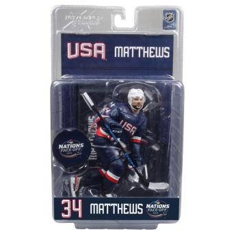 Hokejové reprezentace figurka Auston Matthews #34  Face-Off Team USA 7” Figure SportsPicks