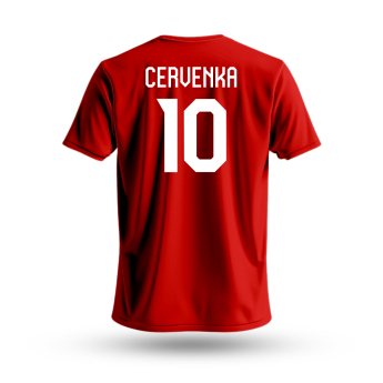 Hokejové reprezentace pánské tričko Czech Republic Roman Červenka #10 National Emblem 2025 red