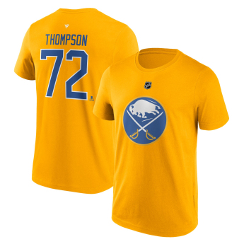 Buffalo Sabres pánské tričko Tage Thompson #72 Stack Logo Name & Number yellow