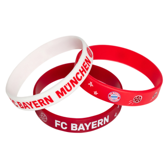 Bayern Mnichov 3pack gumový náramek KIDS red white