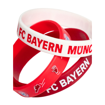 Bayern Mnichov 3pack gumový náramek KIDS red white